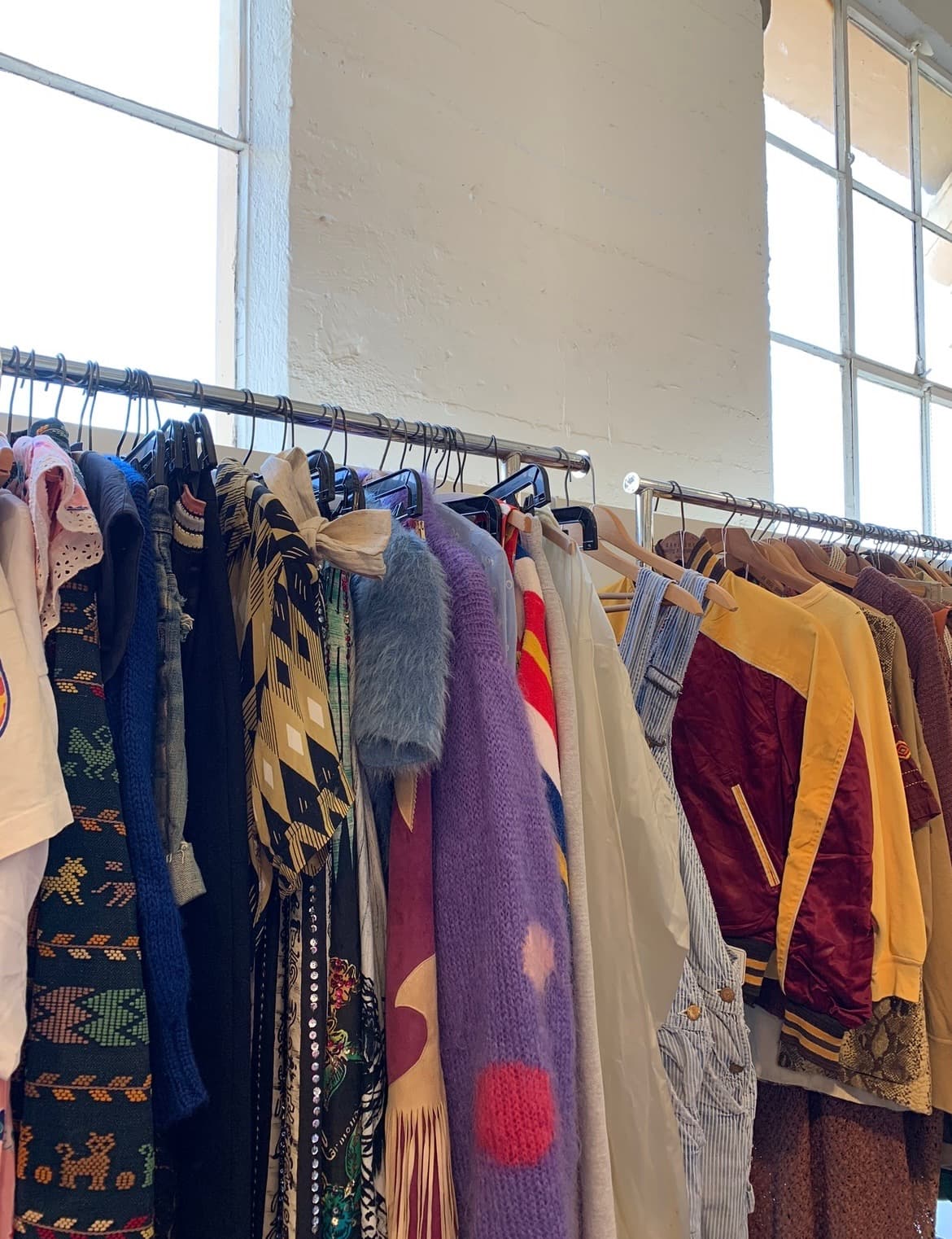 Clothing rack close-up